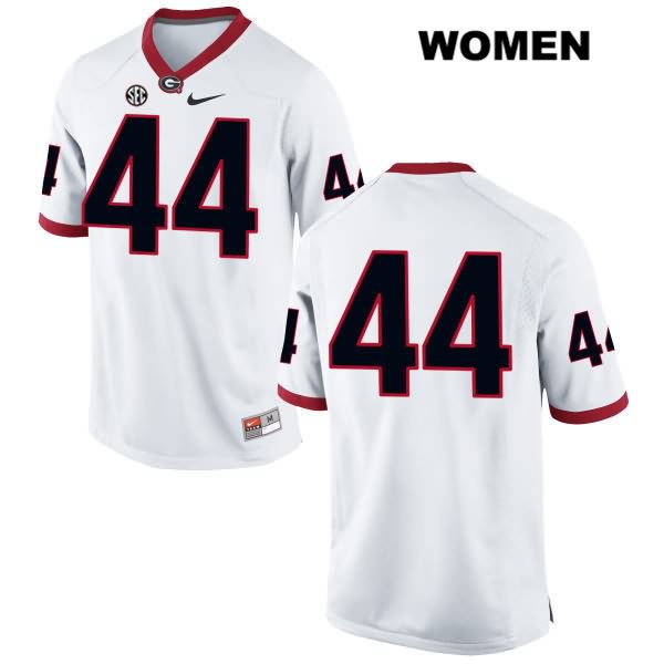 Georgia Bulldogs Women's Juwan Taylor #44 NCAA No Name Authentic White Nike Stitched College Football Jersey OEI6656WT